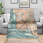 Personalised Australia Mother's Day Blanket Kangaroo Mum And Joey Aboriginal Dot Art