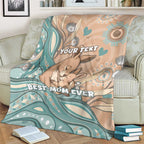 Personalised Australia Mother's Day Blanket Kangaroo Mum And Joey Aboriginal Dot Art