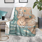 Personalised Australia Mother's Day Blanket Kangaroo Mum And Joey Aboriginal Dot Art