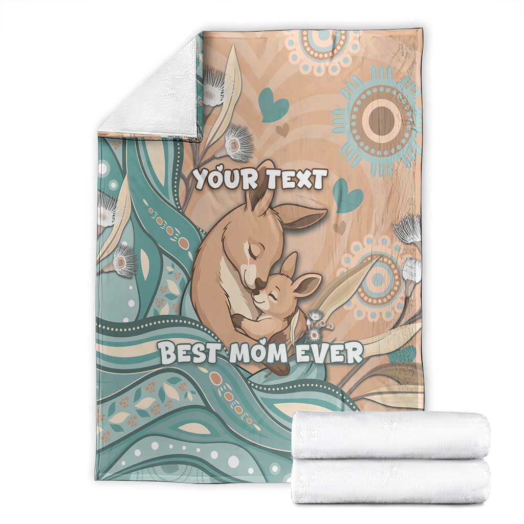 Personalised Australia Mother's Day Blanket Kangaroo Mum And Joey Aboriginal Dot Art