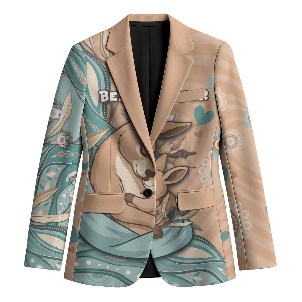 Personalised Australia Mother's Day Blazer Kangaroo Mum And Joey Aboriginal Dot Art