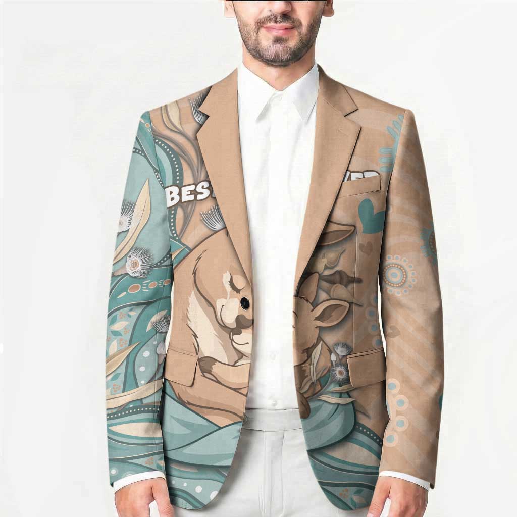Personalised Australia Mother's Day Blazer Kangaroo Mum And Joey Aboriginal Dot Art