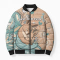Personalised Australia Mother's Day Bomber Puffer Jacket Kangaroo Mum And Joey Aboriginal Dot Art