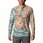 Personalised Australia Mother's Day Button Sweatshirt Kangaroo Mum And Joey Aboriginal Dot Art