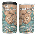 Personalised Australia Mother's Day 4 in 1 Can Cooler Tumbler Kangaroo Mum And Joey Aboriginal Dot Art
