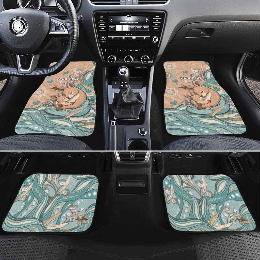 Personalised Australia Mother's Day Car Mats Kangaroo Mum And Joey Aboriginal Dot Art
