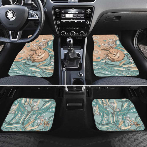 Personalised Australia Mother's Day Car Mats Kangaroo Mum And Joey Aboriginal Dot Art