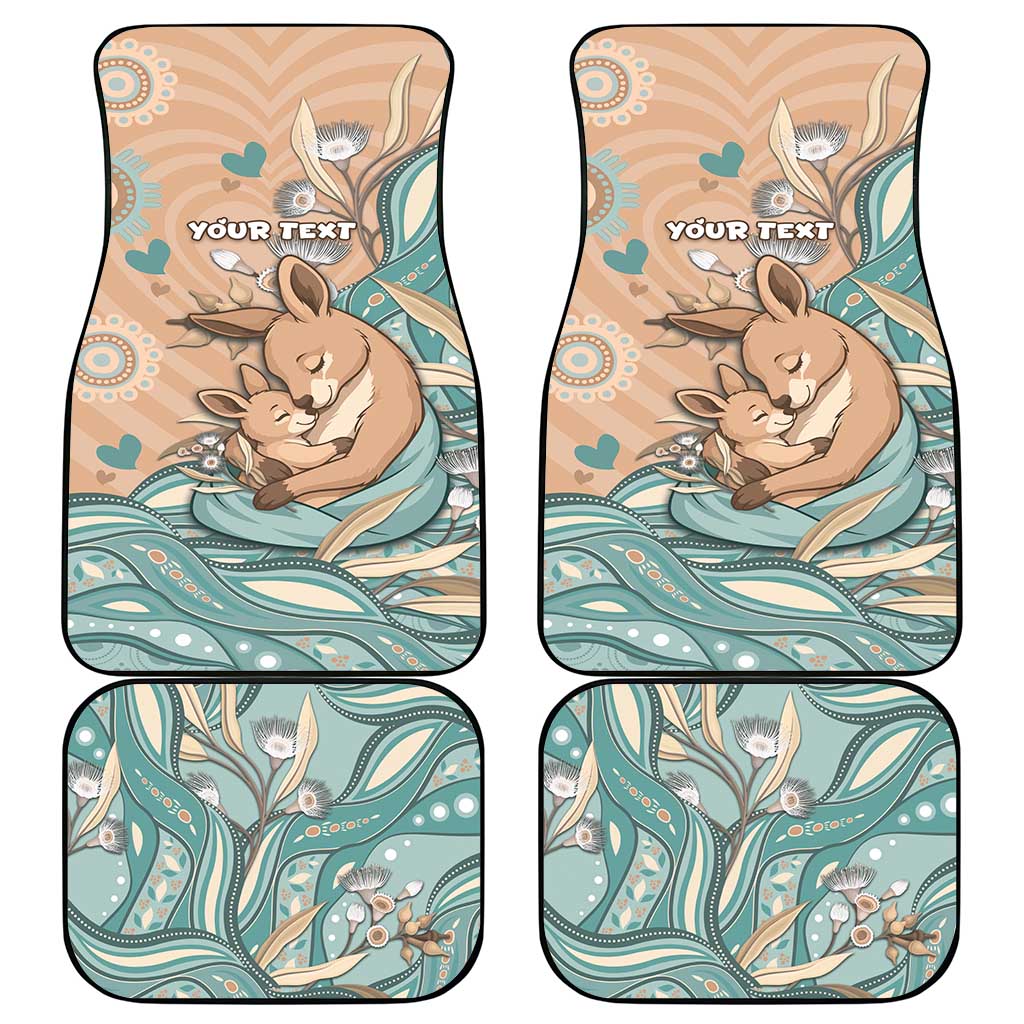 Personalised Australia Mother's Day Car Mats Kangaroo Mum And Joey Aboriginal Dot Art