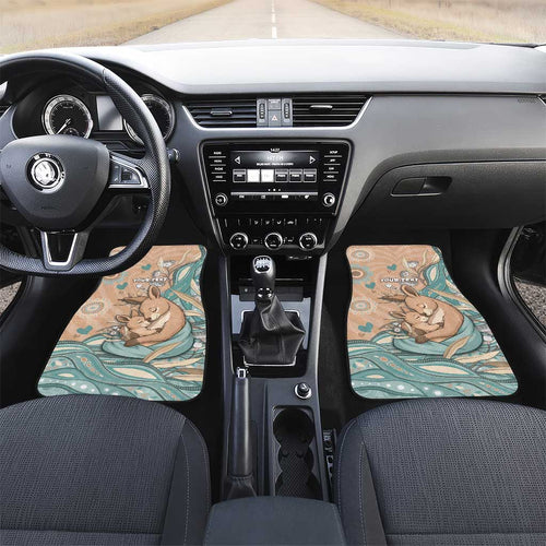 Personalised Australia Mother's Day Car Mats Kangaroo Mum And Joey Aboriginal Dot Art
