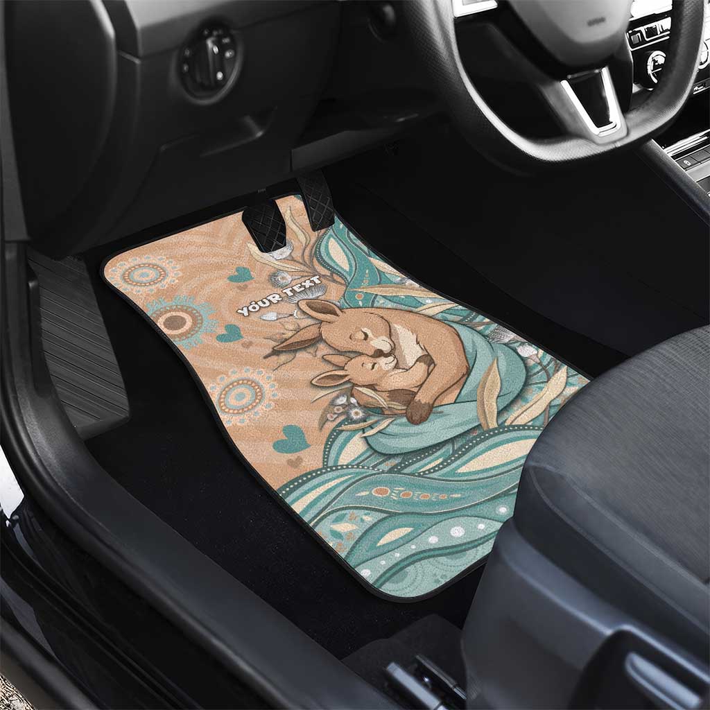 Personalised Australia Mother's Day Car Mats Kangaroo Mum And Joey Aboriginal Dot Art