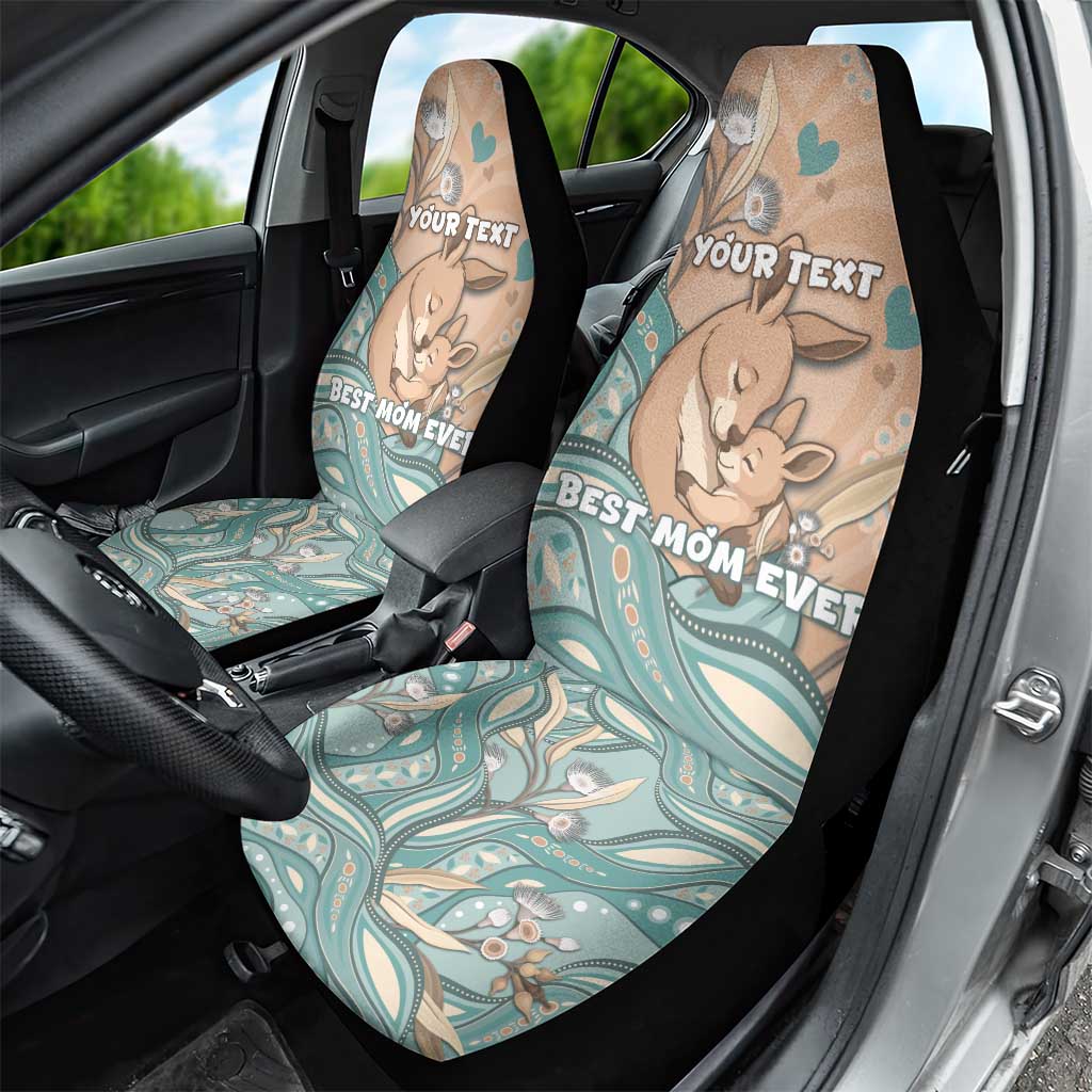 Personalised Australia Mother's Day Car Seat Cover Kangaroo Mum And Joey Aboriginal Dot Art