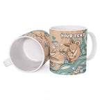 Personalised Australia Mother's Day Ceramic Mug Kangaroo Mum And Joey Aboriginal Dot Art