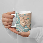 Personalised Australia Mother's Day Ceramic Mug Kangaroo Mum And Joey Aboriginal Dot Art