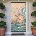 Personalised Australia Mother's Day Door Cover Kangaroo Mum And Joey Aboriginal Dot Art