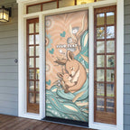 Personalised Australia Mother's Day Door Cover Kangaroo Mum And Joey Aboriginal Dot Art