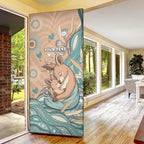 Personalised Australia Mother's Day Door Cover Kangaroo Mum And Joey Aboriginal Dot Art