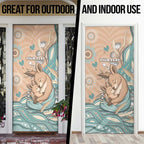Personalised Australia Mother's Day Door Cover Kangaroo Mum And Joey Aboriginal Dot Art
