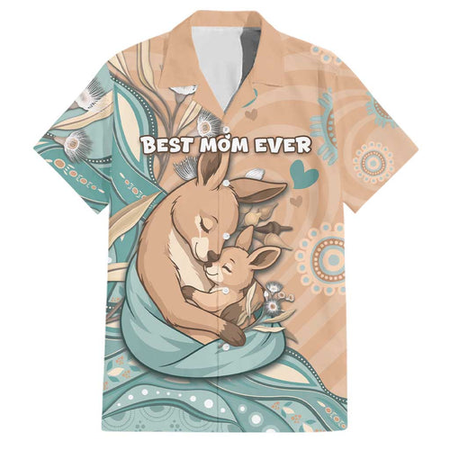 Personalised Australia Mother's Day Family Matching Mermaid Dress and Hawaiian Shirt Kangaroo Mum And Joey Aboriginal Dot Art