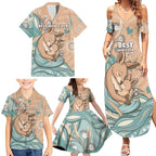 Personalised Australia Mother's Day Family Matching Summer Maxi Dress and Hawaiian Shirt Kangaroo Mum And Joey Aboriginal Dot Art