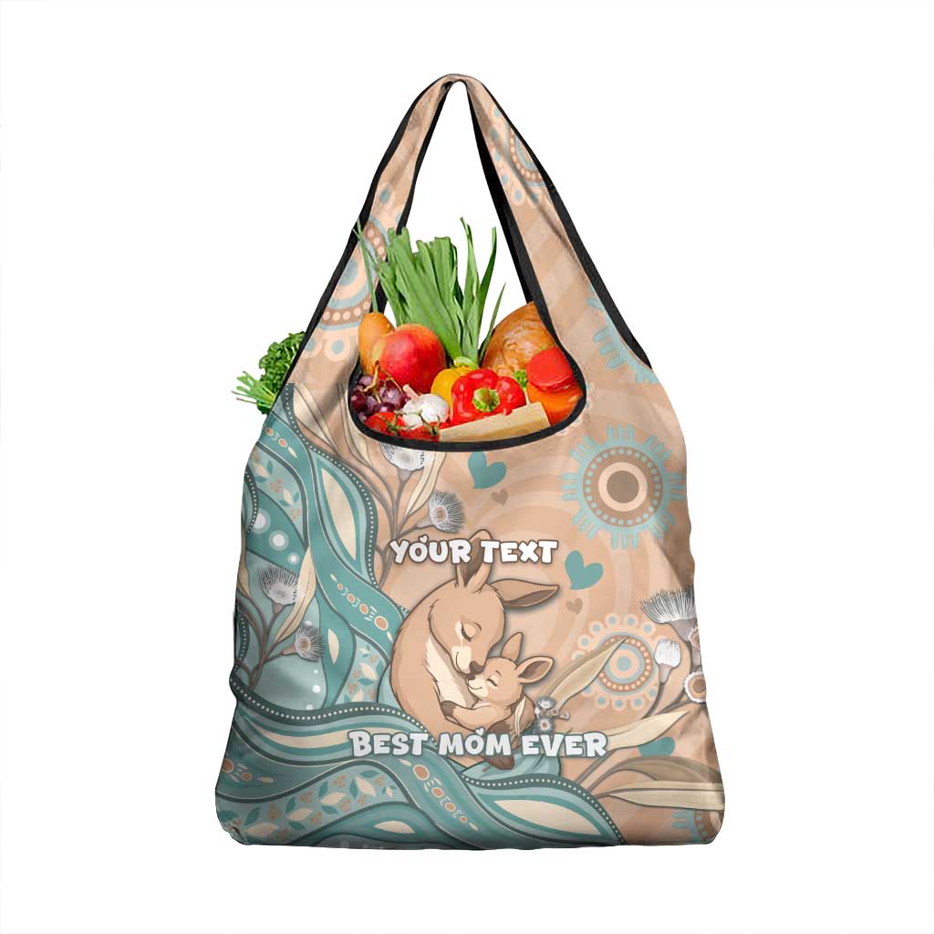 Personalised Australia Mother's Day Grocery Bag Kangaroo Mum And Joey Aboriginal Dot Art