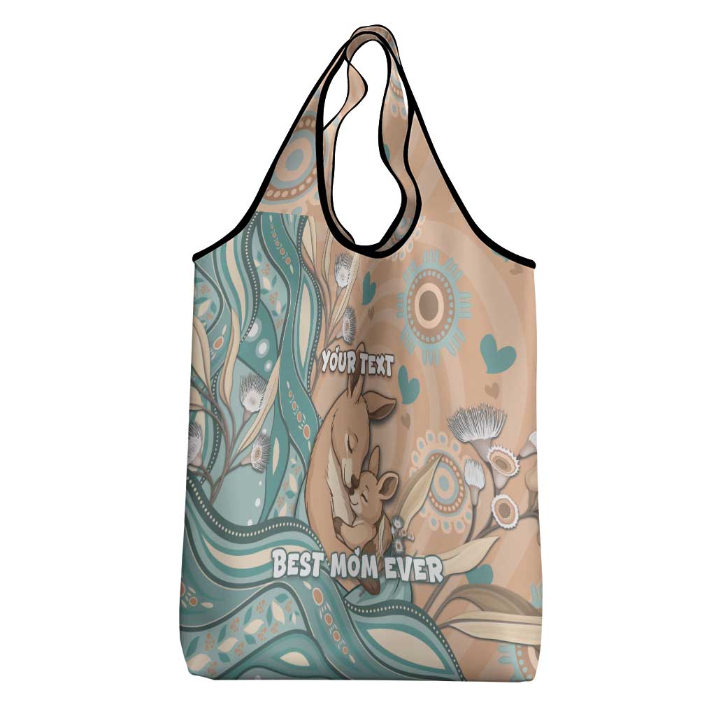 Personalised Australia Mother's Day Grocery Bag Kangaroo Mum And Joey Aboriginal Dot Art