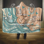 Personalised Australia Mother's Day Hooded Blanket Kangaroo Mum And Joey Aboriginal Dot Art