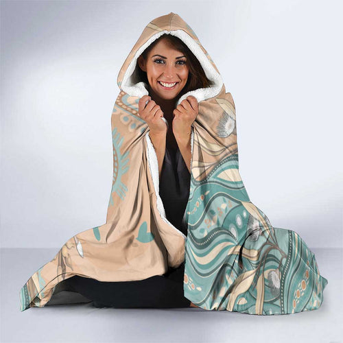 Personalised Australia Mother's Day Hooded Blanket Kangaroo Mum And Joey Aboriginal Dot Art
