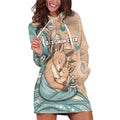 Personalised Australia Mother's Day Hoodie Dress Kangaroo Mum And Joey Aboriginal Dot Art