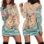 Personalised Australia Mother's Day Hoodie Dress Kangaroo Mum And Joey Aboriginal Dot Art