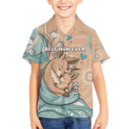 Personalised Australia Mother's Day Kid Hawaiian Shirt Kangaroo Mum And Joey Aboriginal Dot Art