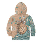 Personalised Australia Mother's Day Kid Hoodie Kangaroo Mum And Joey Aboriginal Dot Art
