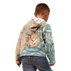 Personalised Australia Mother's Day Kid Hoodie Kangaroo Mum And Joey Aboriginal Dot Art