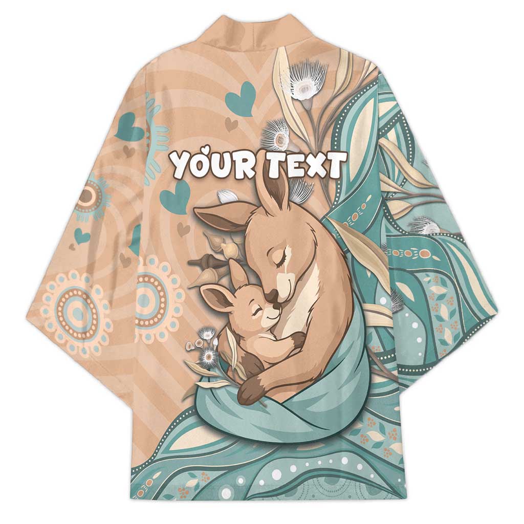 Personalised Australia Mother's Day Kimono Kangaroo Mum And Joey Aboriginal Dot Art