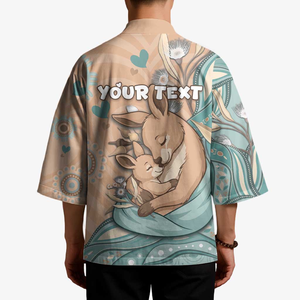 Personalised Australia Mother's Day Kimono Kangaroo Mum And Joey Aboriginal Dot Art