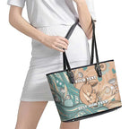 Personalised Australia Mother's Day Leather Tote Bag Kangaroo Mum And Joey Aboriginal Dot Art