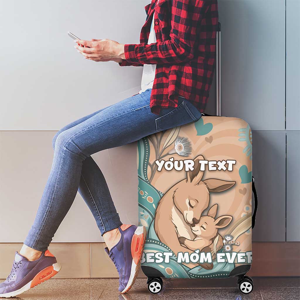 Personalised Australia Mother's Day Luggage Cover Kangaroo Mum And Joey Aboriginal Dot Art