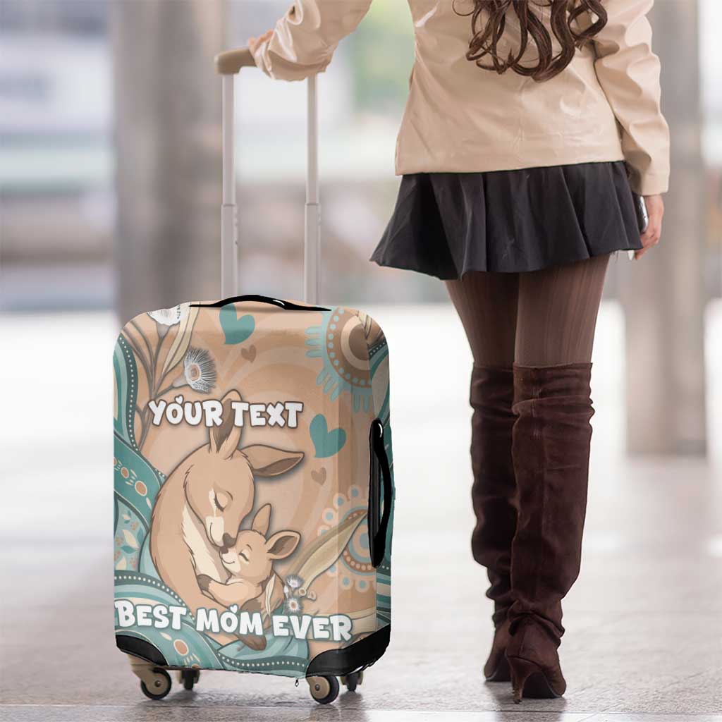 Personalised Australia Mother's Day Luggage Cover Kangaroo Mum And Joey Aboriginal Dot Art