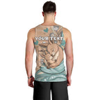 Personalised Australia Mother's Day Men Tank Top Kangaroo Mum And Joey Aboriginal Dot Art