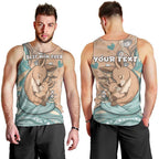 Personalised Australia Mother's Day Men Tank Top Kangaroo Mum And Joey Aboriginal Dot Art