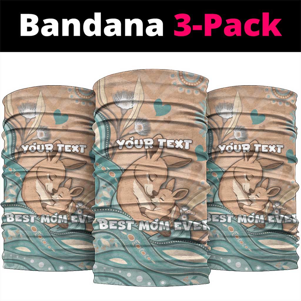 Personalised Australia Mother's Day Neck Gaiter Kangaroo Mum And Joey Aboriginal Dot Art