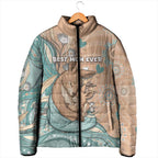 Personalised Australia Mother's Day Padded Jacket Kangaroo Mum And Joey Aboriginal Dot Art