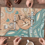 Personalised Australia Mother's Day Puzzle Kangaroo Mum And Joey Aboriginal Dot Art