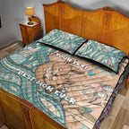 Personalised Australia Mother's Day Quilt Bed Set Kangaroo Mum And Joey Aboriginal Dot Art
