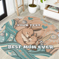 Personalised Australia Mother's Day Round Carpet Kangaroo Mum And Joey Aboriginal Dot Art