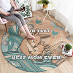 Personalised Australia Mother's Day Round Carpet Kangaroo Mum And Joey Aboriginal Dot Art