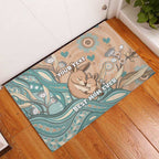 Personalised Australia Mother's Day Rubber Doormat Kangaroo Mum And Joey Aboriginal Dot Art