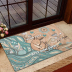 Personalised Australia Mother's Day Rubber Doormat Kangaroo Mum And Joey Aboriginal Dot Art