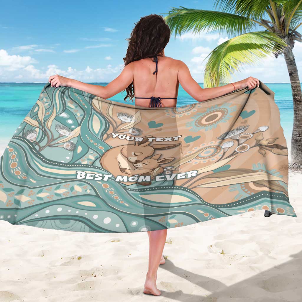 Personalised Australia Mother's Day Sarong Kangaroo Mum And Joey Aboriginal Dot Art