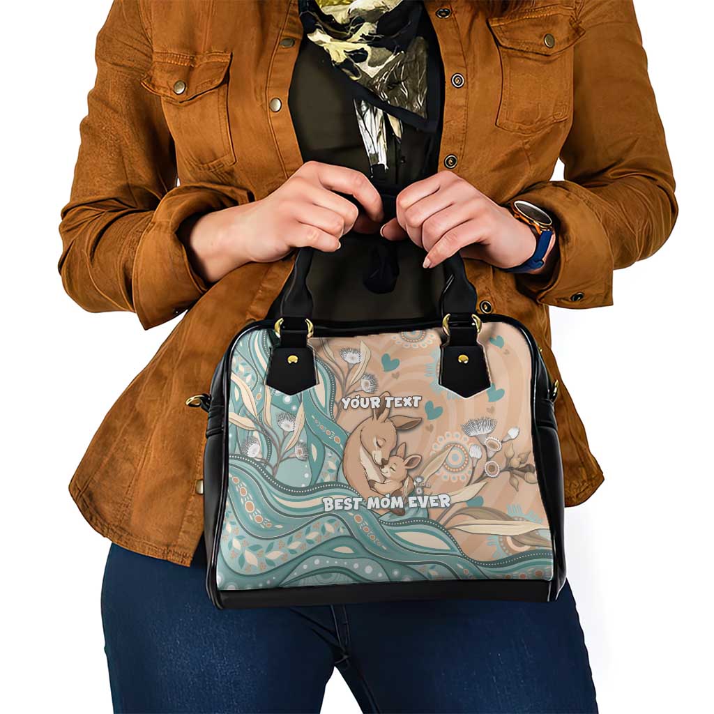 Personalised Australia Mother's Day Shoulder Handbag Kangaroo Mum And Joey Aboriginal Dot Art