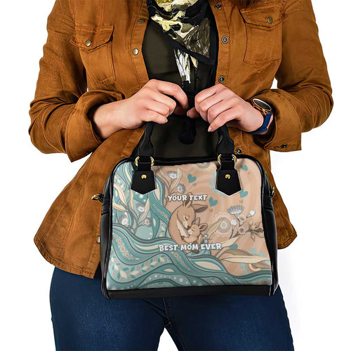 Personalised Australia Mother's Day Shoulder Handbag Kangaroo Mum And Joey Aboriginal Dot Art